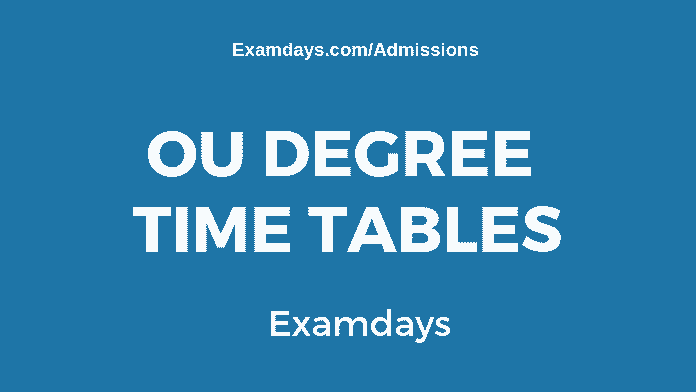 ou degree time tables