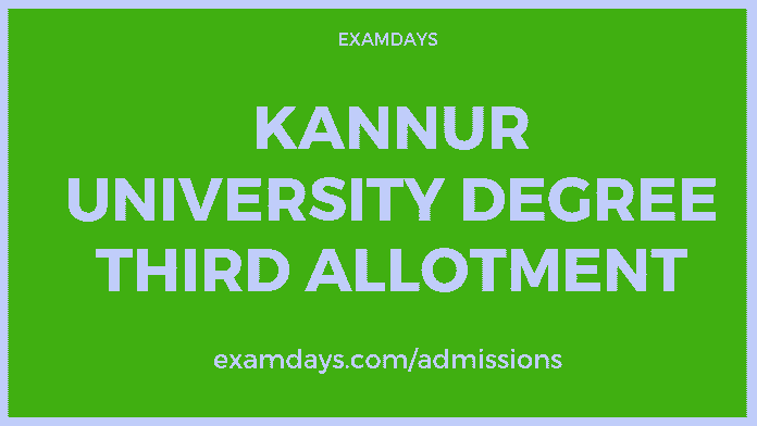 kannur university 3rd allotment