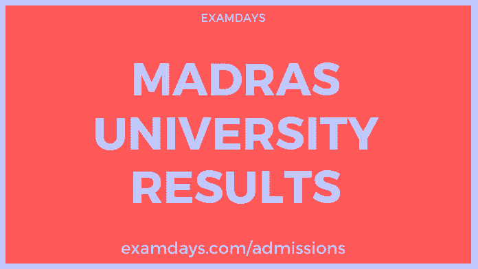 madras university results