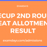 JEECUP 2nd Round Seat Allotment Result