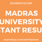 madras university instant exam result