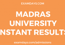 madras university instant exam result