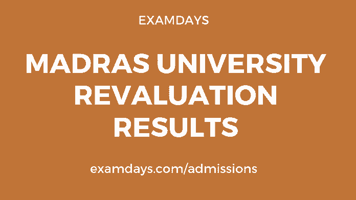 madras university revaluation result
