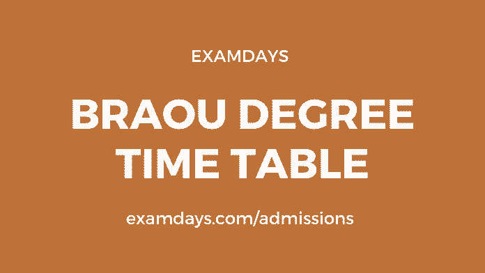 braou degree time table