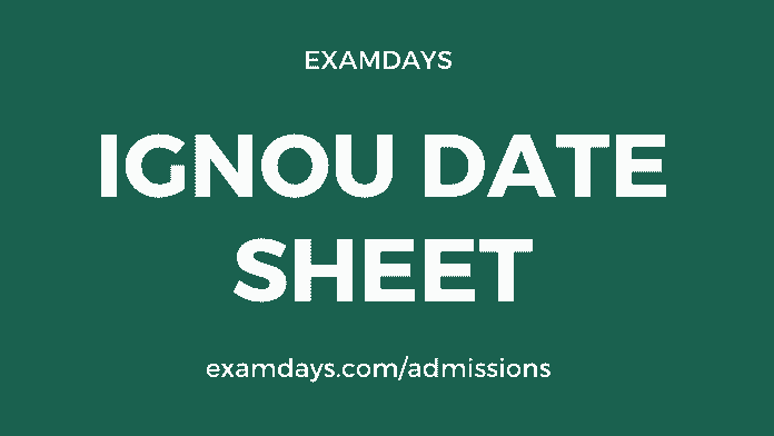 ignou date sheet