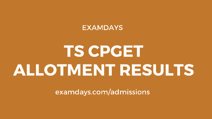 ts cpget seat allotment result