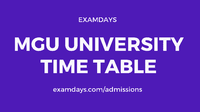 mgu university time table