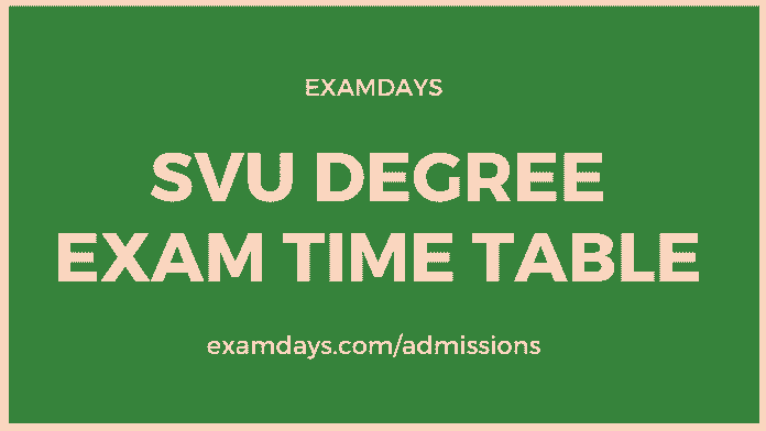 svu degree exam time table