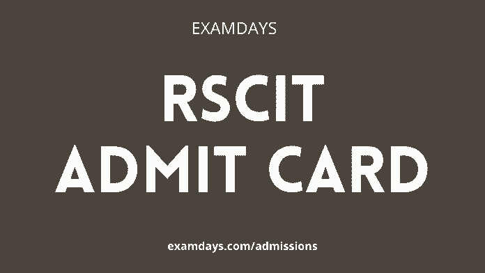 rscit admit card