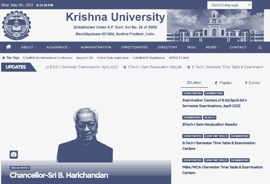 Krishna University Degree Results 2022 1st 3rd 5th Sem kru.ac.in