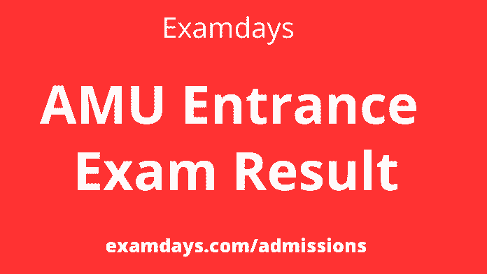 amu entrance exam result