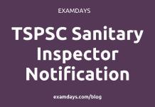 TSPSC Sanitary Inspector Notification
