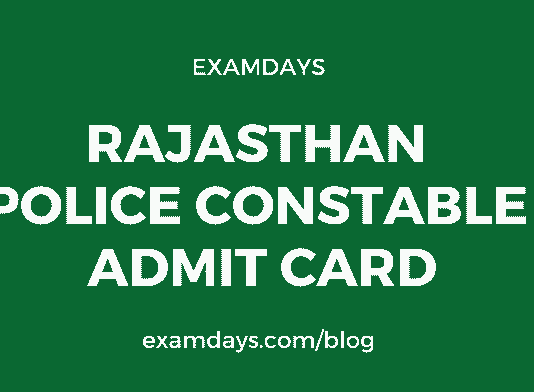 rajasthan police constable admit card