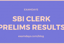 sbi clerk prelims results