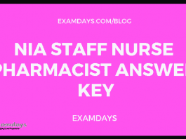 NIA Staff Nurse Answer Key