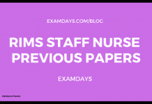 RIMS Staff Nurse Previous Papers