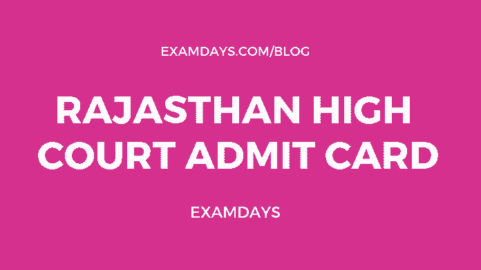 Rajasthan High Court Admit Card