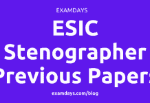esic stenographer previous year question paper