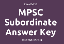 mpsc subordinate answer key