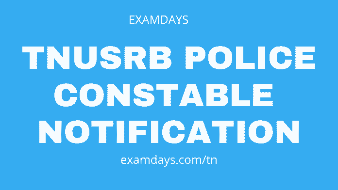 tnusrb police constable notification
