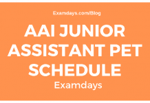 AAI Junior Assistant PET Schedule
