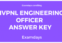 HVPNL Engineering Officer Answer Key