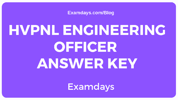 HVPNL Engineering Officer Answer Key