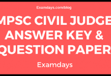 MPSC Civil Judge Answer Key