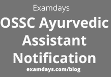 OSSC Ayurvedic Assistant notification