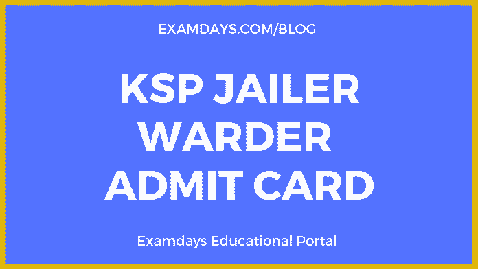 ksp jailor warder admit card