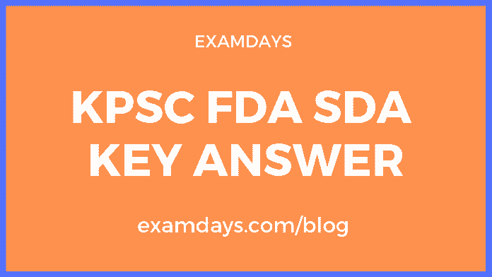 KPSC FDA SDA Key Answer