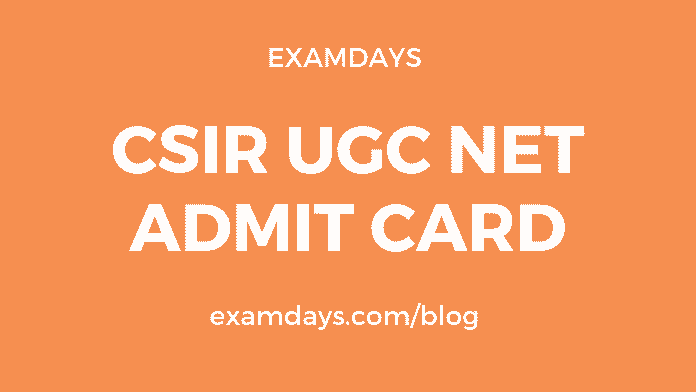 csir ugc net admit card