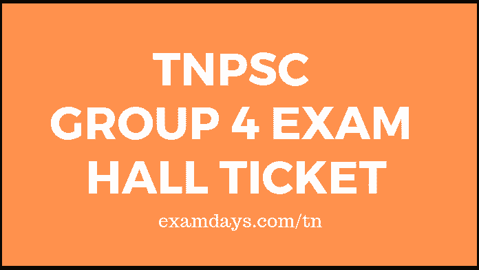 TNPSC Group 4 Exam Hall Ticket