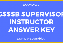 gsssb supervisor instructor answer key