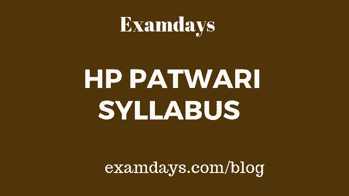 hp patwari syllabus