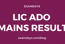 lic ado mains result