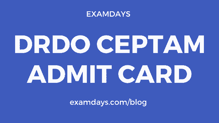 drdo ceptam admit card