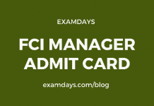 fci manager admit card
