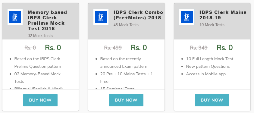 ibps clerk free tests