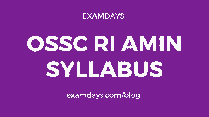 ossc ri amin syllabus
