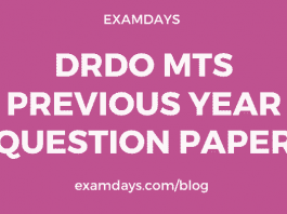 drdo mts previous year paper