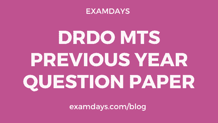 Drdo Mts Previous Year Question Paper 2020 Hindi English Download