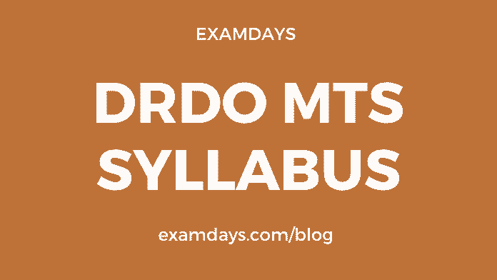 drdo mts syllabus