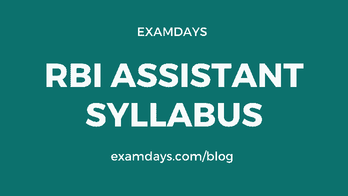 rbi assistant syllabus