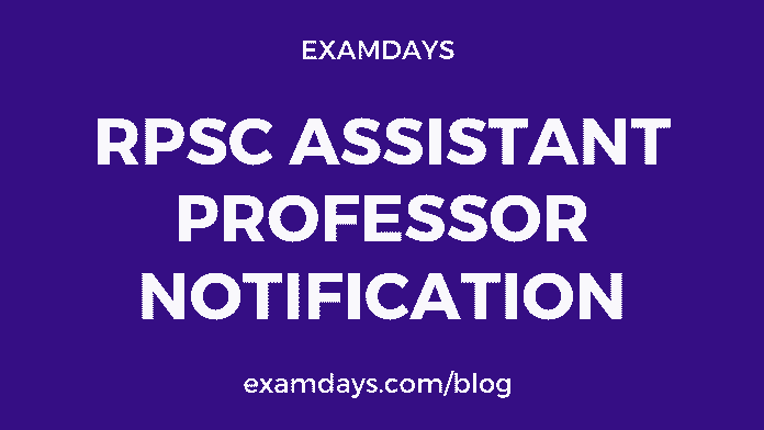 rpsc assistant professor notification