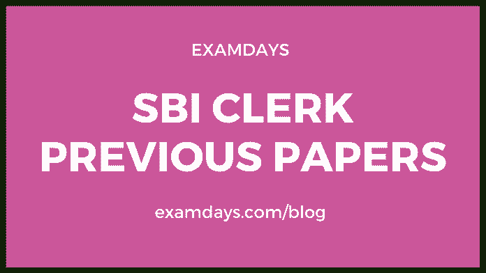 sbi clerk previous papers