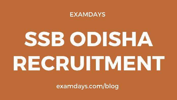 ssb odisha recruitment