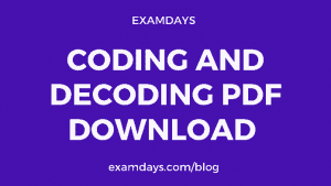 (Tricks) Coding and Decoding PDF Download Study Material
