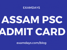 Assam admit card