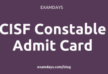 cisf constable admit card